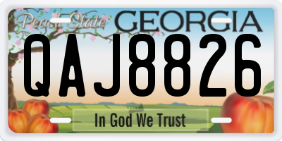 GA license plate QAJ8826