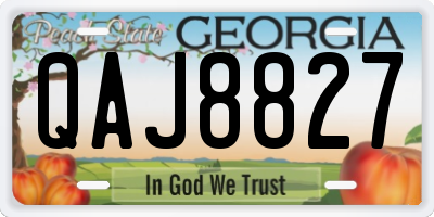 GA license plate QAJ8827