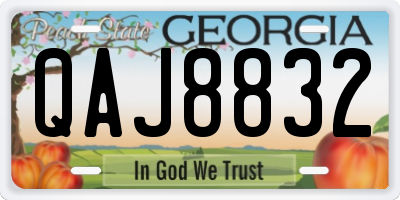 GA license plate QAJ8832