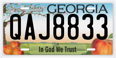 GA license plate QAJ8833
