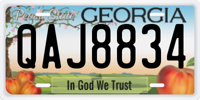 GA license plate QAJ8834