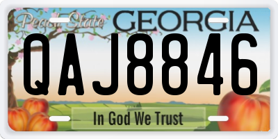 GA license plate QAJ8846