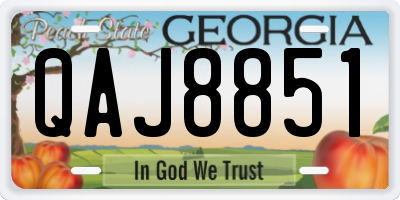 GA license plate QAJ8851