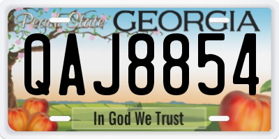 GA license plate QAJ8854