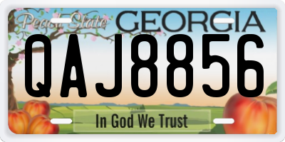 GA license plate QAJ8856