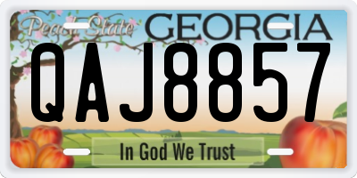 GA license plate QAJ8857