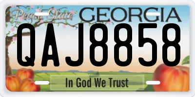 GA license plate QAJ8858