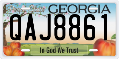 GA license plate QAJ8861