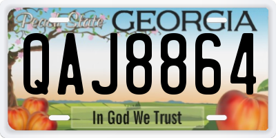GA license plate QAJ8864