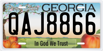 GA license plate QAJ8866