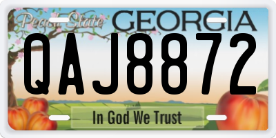 GA license plate QAJ8872