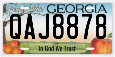 GA license plate QAJ8878