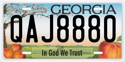 GA license plate QAJ8880