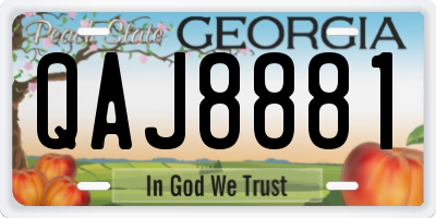 GA license plate QAJ8881