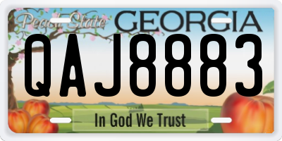 GA license plate QAJ8883