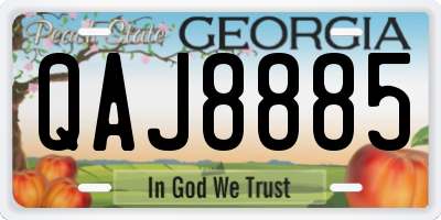 GA license plate QAJ8885