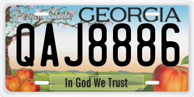 GA license plate QAJ8886