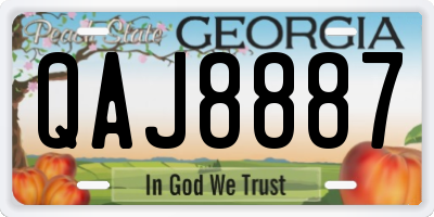 GA license plate QAJ8887