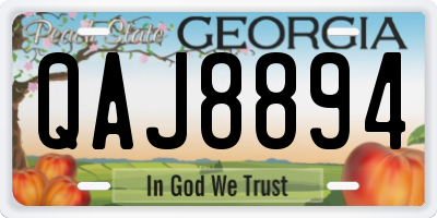 GA license plate QAJ8894