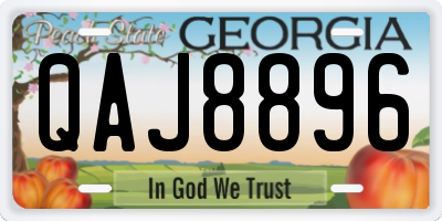 GA license plate QAJ8896