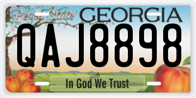 GA license plate QAJ8898