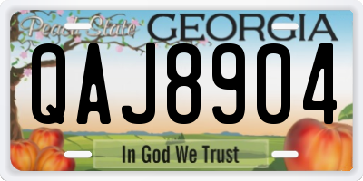 GA license plate QAJ8904