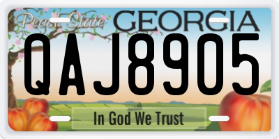 GA license plate QAJ8905