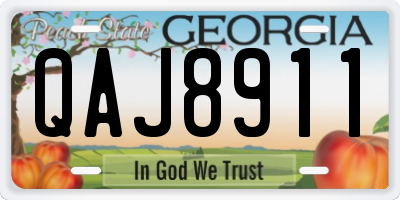 GA license plate QAJ8911