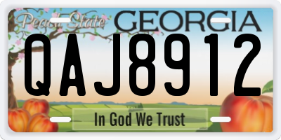 GA license plate QAJ8912