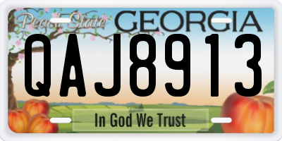 GA license plate QAJ8913