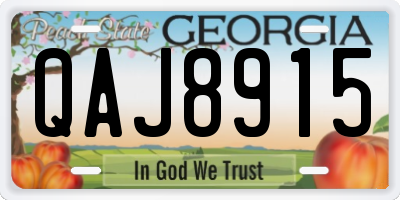 GA license plate QAJ8915
