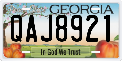 GA license plate QAJ8921