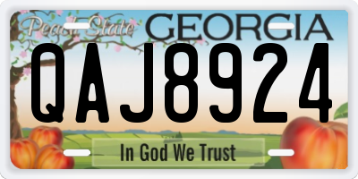 GA license plate QAJ8924