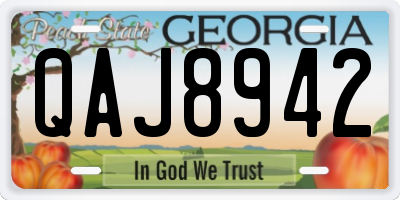 GA license plate QAJ8942
