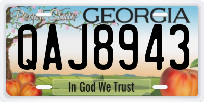 GA license plate QAJ8943