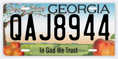 GA license plate QAJ8944