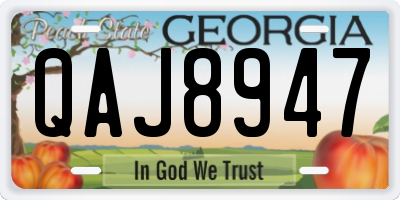 GA license plate QAJ8947