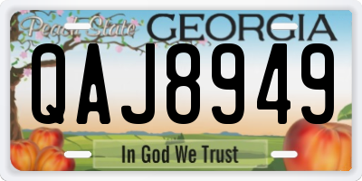 GA license plate QAJ8949