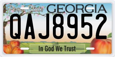 GA license plate QAJ8952