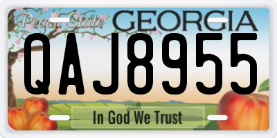 GA license plate QAJ8955