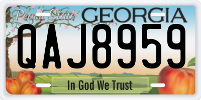 GA license plate QAJ8959