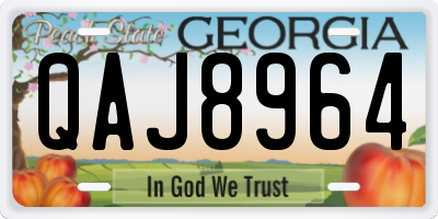 GA license plate QAJ8964