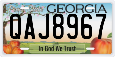 GA license plate QAJ8967