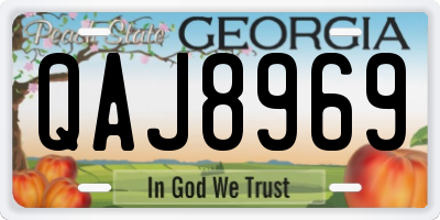 GA license plate QAJ8969