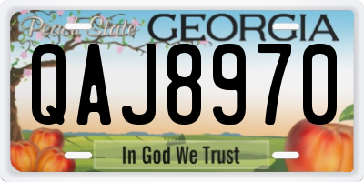 GA license plate QAJ8970
