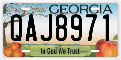 GA license plate QAJ8971