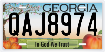 GA license plate QAJ8974