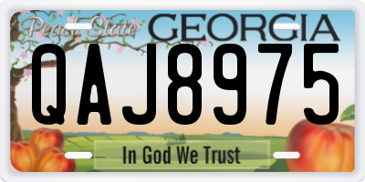 GA license plate QAJ8975