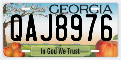 GA license plate QAJ8976