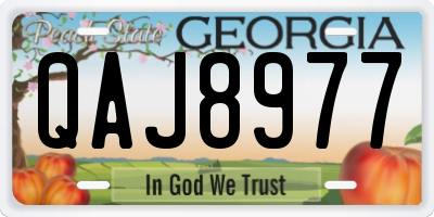 GA license plate QAJ8977